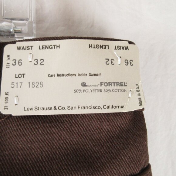 Levi's VTG Deadstock Saddleman Boot Cut Regular Fit Jeans Size 36 Brown - Picture 10 of 16